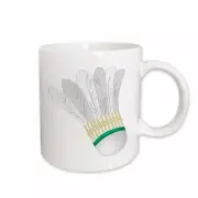 3dRose Big White Badminton Shuttlecock Mug