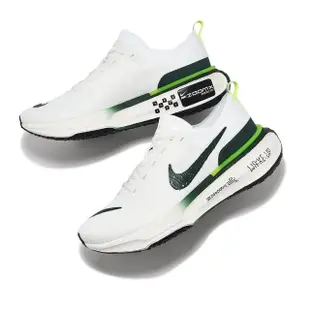 【NIKE 耐吉】慢跑鞋 Zoomx Invincible Run FK3 男鞋 白 綠 襪套 針織 運動鞋(FZ4018-100)