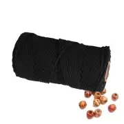 Macrame Cord 4mm 100m Cotton Rope 1 Pack Black, Natural Cotton Rope for Color