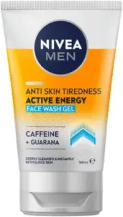 NIVEA MEN Active Energy Face Wash Gel 100ml | With Caffeine and Guarana | Revita