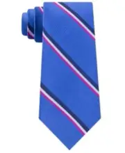 MSRP $69 Tommy Hilfiger Men's Bronx Stripe Silk Tie Navy One Size