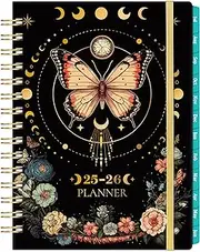 Planner 2025-2026 - Academic Planner 2025-2026, July 2025 - June 2026, 6.4" x 8.5", 2025-2026 Planner Weekly and Monthly with Tabs, Back Pocket + Thick Paper - Butterfly
