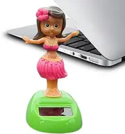 Car Dashboard Ornaments | Solar Swinging Hawaii Girl Car Figurines,Waterproof Funny Shaking Figures, Weather-Resistant Table Ornament Desk Decor for Home Office Patio