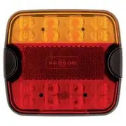 Hulk 4x4 Led Stop/Tail/Indicator Lamp 9-33V W/ Reflex Reflector 0.5M Lead 104X94X20mm - HU9643