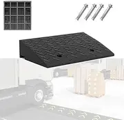 Heavy Duty Curb Ramps 4" 5" 6" Rise, Portable Threshold Ramp for Driveway Curb, Rubber Wheelchair Ramp W/Non-Slip Surface, Garage Entry Ramp for Cars/Scooters/Trolley, Easy to Fix(50x32x10cm)