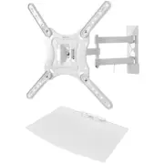 VIVO White 23" to 55" Screen Adjustable TV Wall Mount & AV, DVD Floating Shelf
