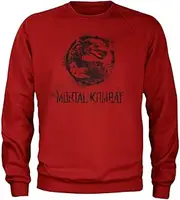 [MORTAL KOMBAT] Officially Licensed Distressed Dragon Sweatshirt (Red), X-Large