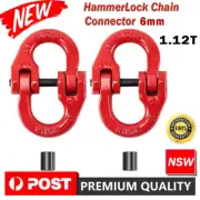 6mm 1120KG Hammerlock Coupling Link Heavy Duty Steel Chain Connector Hooks 1.12T