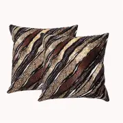 Renee Taylor Poly Velvet Printed Skin 50x50cm Twin Pack Filled Cushion