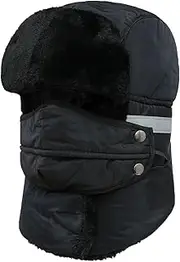 [FUMY] Winter Trapper Hats for Men Women, Trooper Hats with Ear Flaps & Mask,Bomber Hat for Men Women Cold Weather Warm Hats