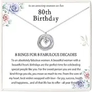 [KORAS] 21st 30th 40th 50th 60th 70th 80th 90th Birthday Gifts for Women, Sterling Silver Chain Necklace for Her Mum Daughter Grandma Friend, Unique Birthday Gifts Ideas