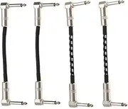 Totority 4Pcs Guitar Patch Cable Noise Reduction Audio Connection Wire for Instruments Flexible Effect Cords Durable Design for Bass and Guitar High Fidelity Sound Quality