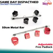 BDSM Leg Spreader Bar Bondage Restraint - Ankle & Wrist Handcuffs Fetish Sex Toy