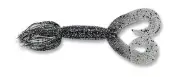 Yamamoto Double Tail Hula Grub Lure Smoke 5 Inch Large Black 10/Pack 97-10-238
