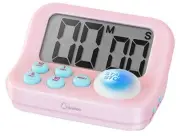 2-in-ONE Digital Timer (Count-Down) / Stopwatch (Count-Up) with Blue LED Pink