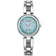 CITIZEN LADYS 光動能唯美氣質優質腕錶-銀+綠面-EM0801-85X