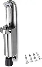 Sumnacon Kickdown Door Stop - Stainless Steel Easy Step Door Stopper, Spring Loaded Telescopic Step On/Off Door Stopper Rubber, Adjustable Heavy Duty Door Locks Holder Stop/Release by Foot, Silver