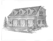 42 x 30 3 Car Garage w/ 10 ft interior Ht. & Walk-up Dormer Loft Building Plans