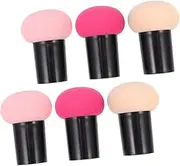 NULYLU 6pcs Mushroom Head Makeup Sponge Set Dual-use Wet Dry Foundation Applicator Soft Cosmetic Puff for Precise Eyeshadow Foundation Application Comfortable Control Design