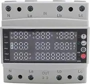 3 Phase Voltage Protector, 230 v 100A Adjustable Digital Automatic Overvoltage Overcurrent Protector DIN Rail Installation 3 Phase Watt Kwh Amp Electricity Tester for Home
