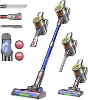 [UNINELL HOME] Cordless Vacuum Cleaner, 450W 45KPA Vacuum Cleaners with 60Min Detachable Battery, Self-Standing Cordless Vacuum Wall-Mount Charging, Lightweight Anti-Tangle