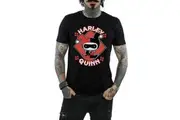 Harley Quinn Mens Chibi Cotton T-Shirt (Black) - UTBI1484