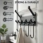 Over The Door 5 Hooks Rack - Clothes Coat Hat Towel Hanger Organizer for Bathroo