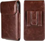 Compatible with Galaxy Xcover6 Pro,S20 Ultra,S21 Ultra,A14 5G Vertical Belt Clip Phone Holster, Leather Phone Carry Bag Compatible with Xperia 10 Plus, 1, Pro,Moto G100,G60 G Stylus 5G (Color : Coffe