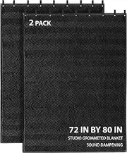 2 Pcs Sound Dampening Blanket With Grommets, 80" x 72" Absorption Panels, Heavy Material Acoustic Treatment, Light Blocker Insulated for Indoor or Outdoor Use