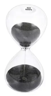 Hourglass 60 Minute Sand Timer: 5.1 Inch Sand Clock, Large Sand 60 min Black