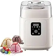 1L Household Ice Cream Machine for Hot And Cold, 4 Mode Adjustment/30 Minutes Quick Production/35 Minutes Intelligent Cooling, Removable Inner Liner Easy to Clean, Small Ice Cream Machine,White