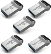 Compact Waterproof USB 3.2 Flash Drive 5-Pack - 32GB, Fast Transfer Speeds