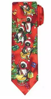 NWT JERRY GARCIA CHRISTMAS TIE ROCKING PENGUINS MSRP: $45 Free Shipping