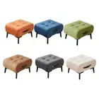 Suede Footstool Ottoman Stool Shoe Changing Stool Side Table Foot Rest for