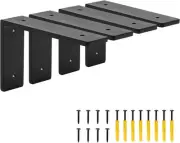 6"x 4"Shelf Brackets,L Shelf Brackets, die-cast 6 inch x 4 inch, Matte Black