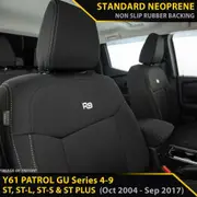 Nissan GU Patrol Y61 Wagon - Series 4 to 9 - ST, ST-L & ST Plus - GP4 Neoprene 2x Front Seat Covers (In Stock)