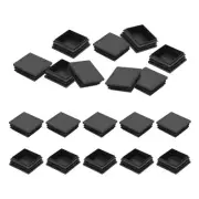 2"x2" Plastic Tubing End Caps, 20Pcs Square Hole Plug Insert, Black