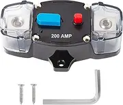 NuIth 200 AMP Circuit Breaker Manual Reset, 1/0-8 Gauge Trolling Motor Car Stereo Audio Inline Fuse Inverter 12-24V DC 200 AMP Breaker for Automotive RV Marine Boat Truck