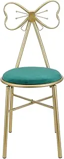 FUNNETOYU Butterfly Makeup Chair with Detachable Backrest Stylish Vanity Stool with Bow Back for Bedroom and Living Comfortable Soft Seat Modern Accent Chair