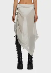 [DARKER WAVS] Replay Sheer Midi Skirt - Ecru