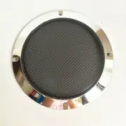 2- 6.5" Speaker Cover Metallic Silver Frame Black Mesh For Grill Car Audio DJ PA