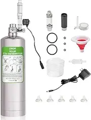 ZRDR Co2 Generator System 2L with Pressure Gauge Automatic Pressure Relief Valve Bubble Counter for Aquarium Plants，Stable Output Sent Steel Bottle Base