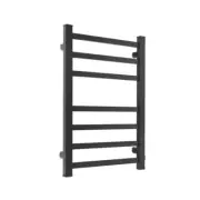 Heated Towel Rail Warmer Rack Wall Mounted Black Electric Heater