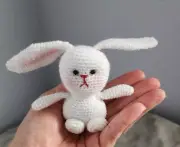 Handmade Mini Amigurumi Crochet Bunny 4" tall. Toy /Gift. FREE SHIPPING.