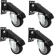 4 Pieces Workbench Caster Swivel Castors,Side Mount,Iron Adjustable 2.5 inch Moving Wheels Retractable for Machinery Table