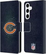 Head Case Designs Officially Licensed NFL LED Chicago Bears Artwork Leather Book Wallet Case Cover Compatible with Samsung Galaxy S24+ 5G