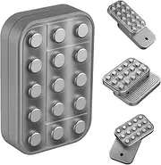 Metal Fidget Slider Magnetic Haptic Slider EDC Brick Blocks Haptic Fidget Toys Slider Toy for Adults Building Blocks - Silver