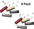 Swan Harmonica 10 Holes Key of C SILVER Blues Harp -Multipack X 8Pieces