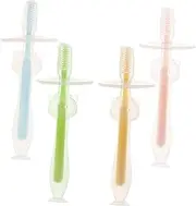 Minkissy Silicone Toothbrush with Suction Base Toddler Training Brush for 1 Year Old