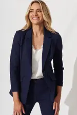 Workflow Stretch Blazer Full Length Sleeve in Navy 8